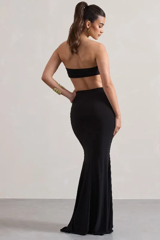 vitality-black-ruched-drape-maxi-skirt-cl134735002