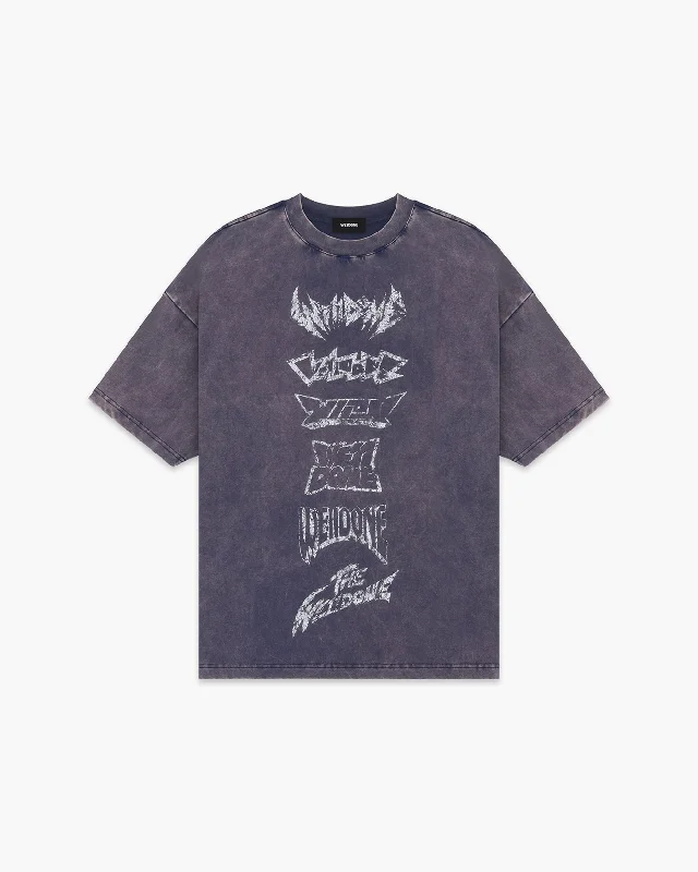 Purple Multi Logo Print T-Shirt