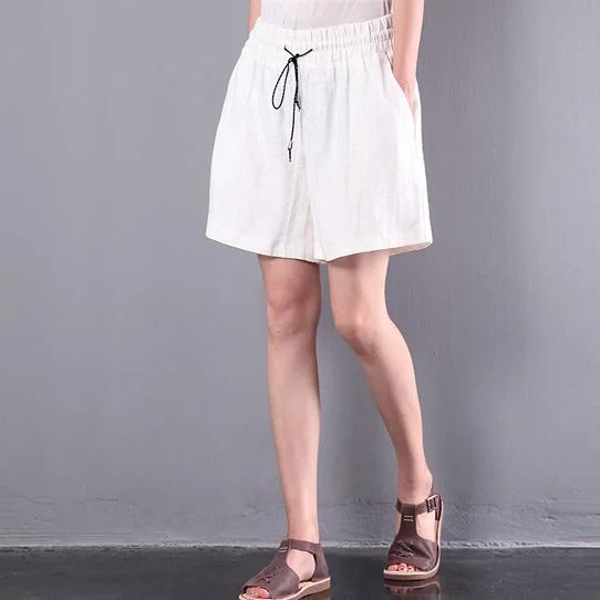 white-baggy-casual-linen-hot-pant-loose-stylish-short