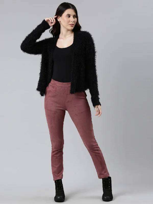 women-solid-light-wine-mid-rise-suede-treggings