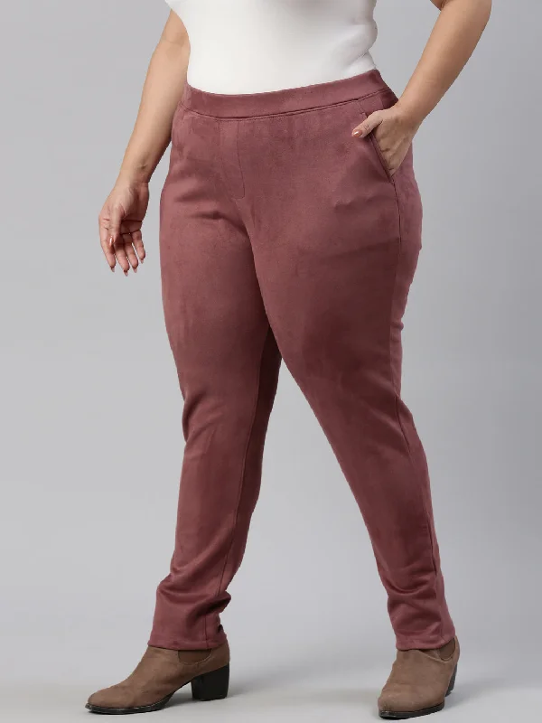 women-solid-light-wine-mid-rise-suede-treggings