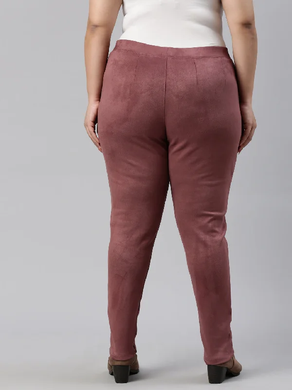 women-solid-light-wine-mid-rise-suede-treggings